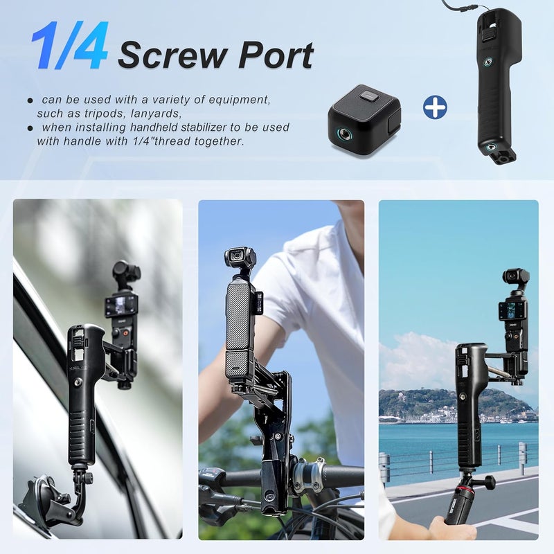 STARTRC OSMO Pocket 3 مثبت يدوي، مقبض حامل مضاد للاهتزاز بزاوية صغيرة، حقيبة تخزين واقية لملحقات DJI Osmo Pocket 3 لمبدعي الفيديو والتصوير المباشر - Image 5